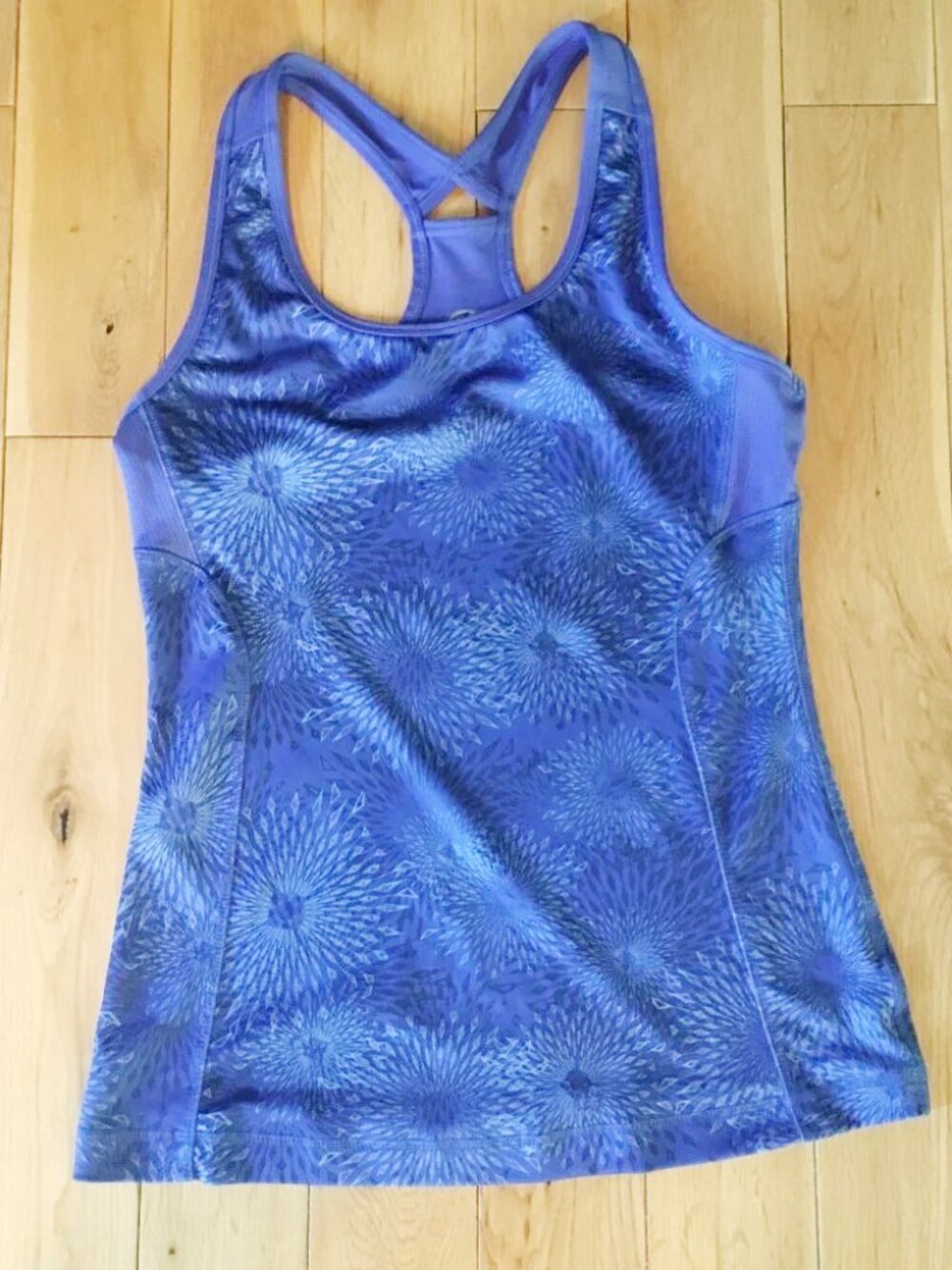 Athletic Works Blue Diamond Burst Racerback Tank Top Gym Top